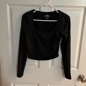 Hollister Black Fitted Long Sleeve Crop Top